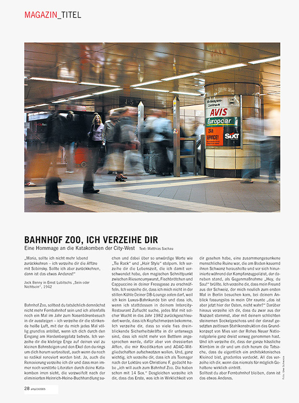 Titelgeschichte zum Bahnhof Zoologischer Garten