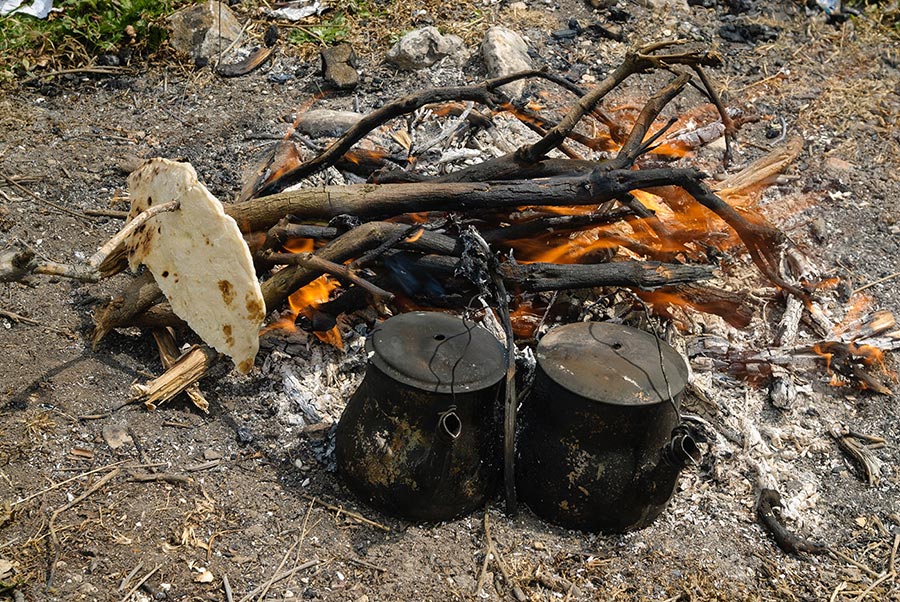 Lagerfeuer für den Tee